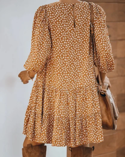 Ruffle Hem Casual Floral Dress - Image 5