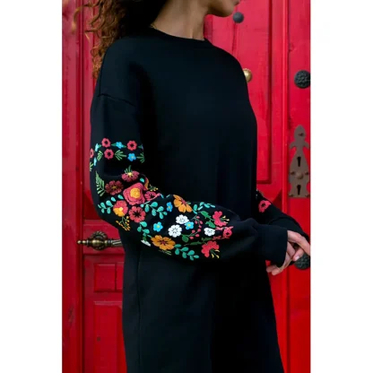 Casual Long Sleeve Floral Dress - Image 3