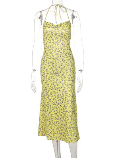 Sexy Backless Ditsy Floral Dress - Image 7