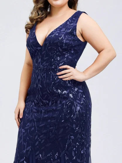 Plus Size Sequin Floral Dresses - Image 2