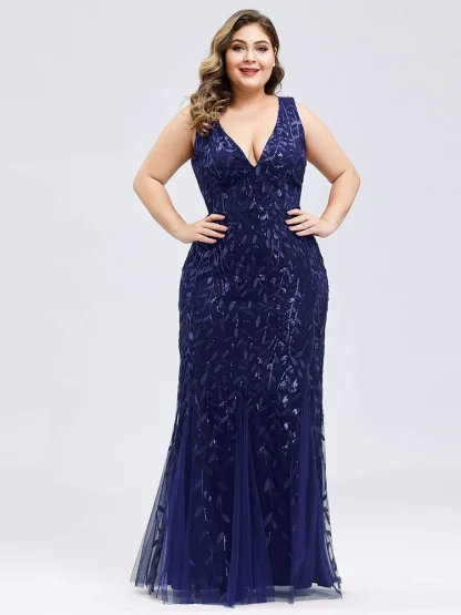 Plus Size Sequin Floral Dresses