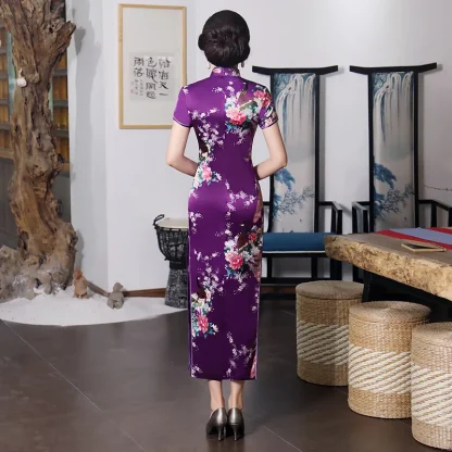 Short Sleeve Shiny Floral Dresses - Image 4