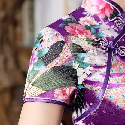 Short Sleeve Shiny Floral Dresses - Image 5
