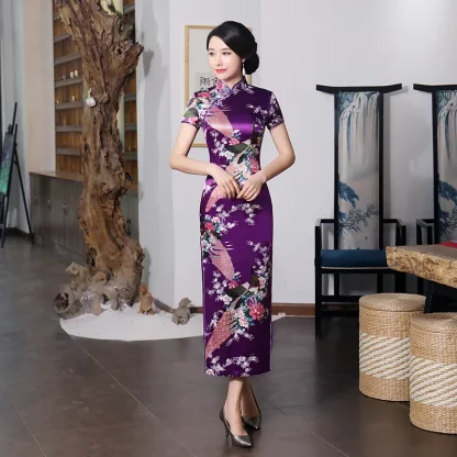 Short Sleeve Shiny Floral Dresses