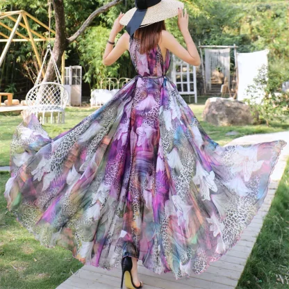 Flowy Sleeveless Maxi Floral Dress - Image 5