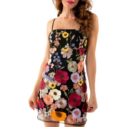 Spaghetti Strap Mini Floral Dress - Image 4