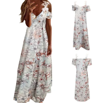 Cold-shoulder Maxi Floral Dress - Image 5