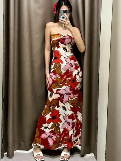 Strapless Maxi Floral Dress - Image 2