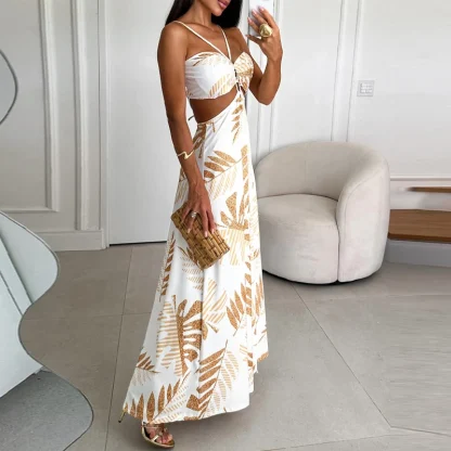 Sexy Cutout Backless Floral Dress - Image 3