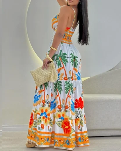 Spaghetti Strap Maxi Floral Dress - Image 3