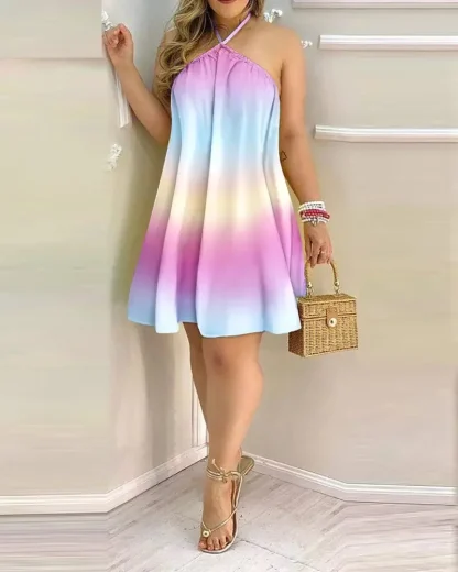 Sexy Halter Mini Floral Dresses - Image 2