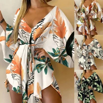 Sexy Batwing Floral Dresses - Image 3