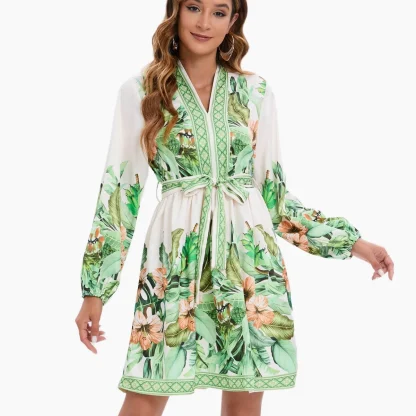 Printed Elegant Mini Floral Dress