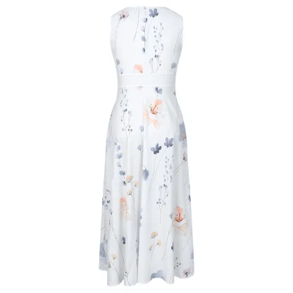 Elegant V-neck Maxi Floral Dresses - Image 6
