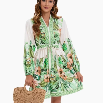 Printed Elegant Mini Floral Dress - Image 4
