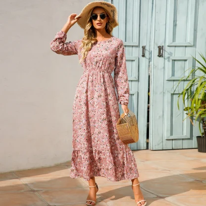 Elastic Waist Ditsy Floral Dresses