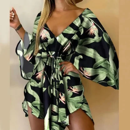 Sexy Batwing Floral Dresses - Image 2