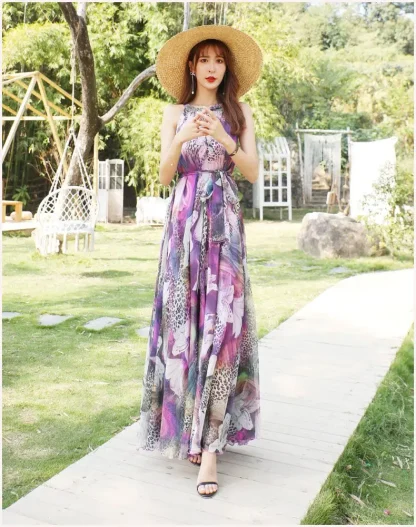 Flowy Sleeveless Maxi Floral Dress - Image 6