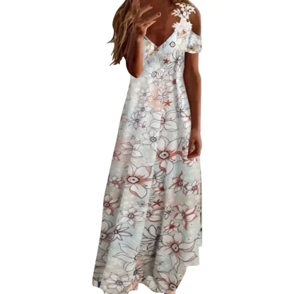 Cold-shoulder Maxi Floral Dress - Image 2