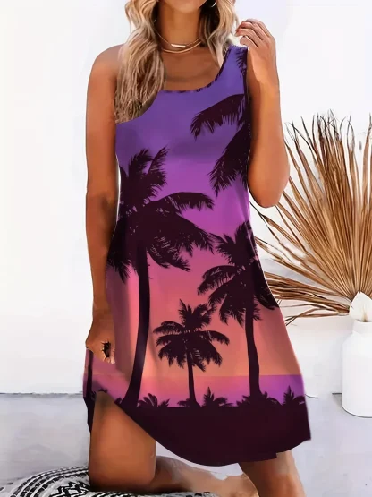 Casual Mini Tank Floral Dresses - Image 4