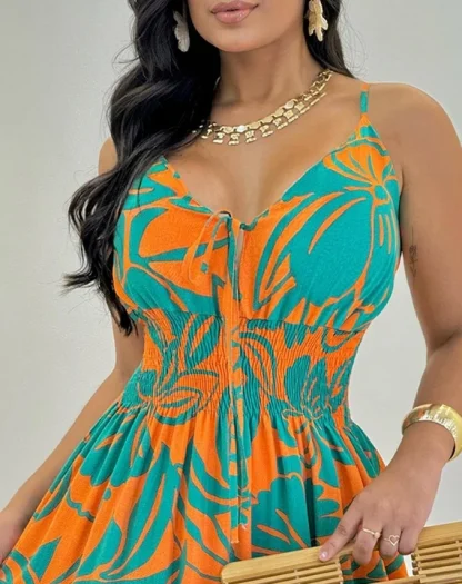 Long Elegant Flowy Floral Dress - Image 2
