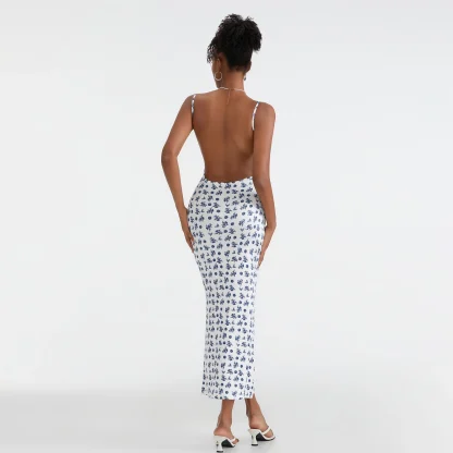 Sexy Backless Maxi Floral Dress - Image 2