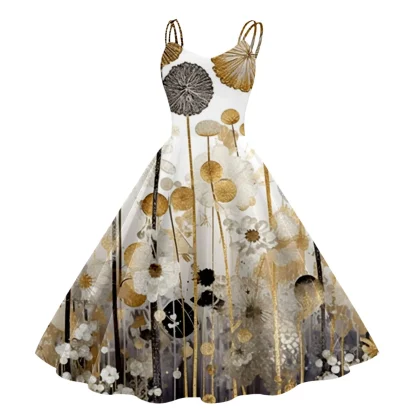 Sleeveless Printed Floral Dresses - Image 3
