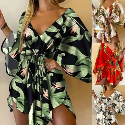 Sexy Batwing Floral Dresses - Image 4