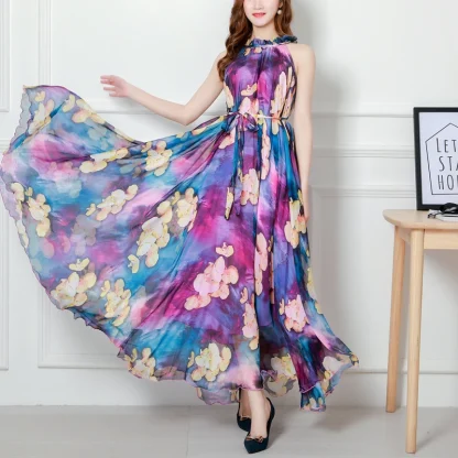 Flowy Sleeveless Maxi Floral Dress - Image 7