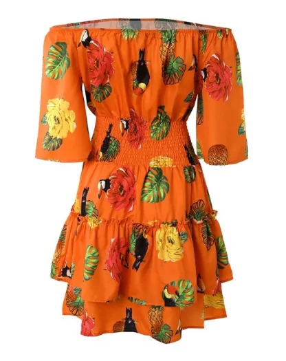 Off-shoulder Mini Floral Dress - Image 5