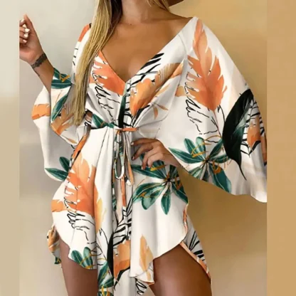 Sexy Batwing Floral Dresses