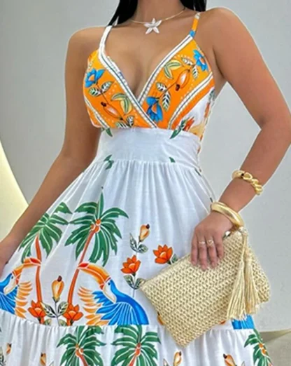 Spaghetti Strap Maxi Floral Dress - Image 2