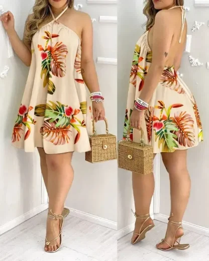Sexy Halter Mini Floral Dresses - Image 6