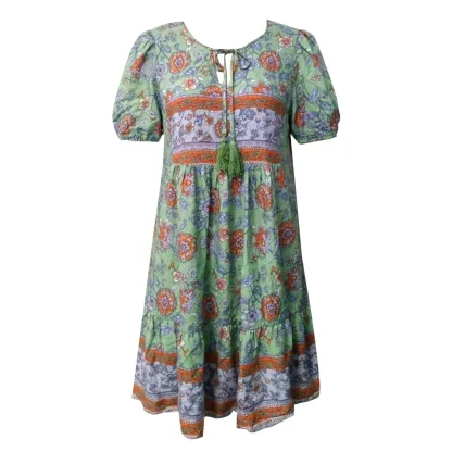 V-neck Boho-style Floral Dresses - Image 6