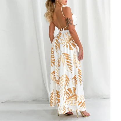 Sexy Cutout Backless Floral Dress - Image 4