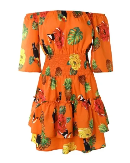 Off-shoulder Mini Floral Dress - Image 4