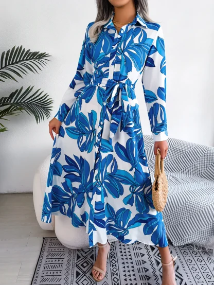 Long Sleeve Elegant Floral Dress