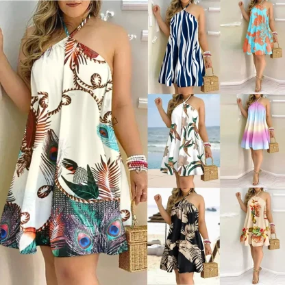 Halter Sexy Mini Floral Dresses - Image 7