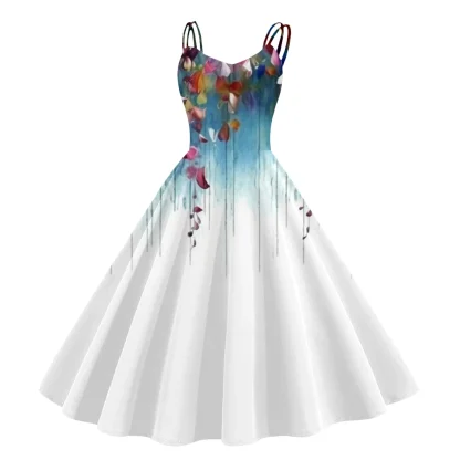 Sleeveless Printed Floral Dresses - Image 4