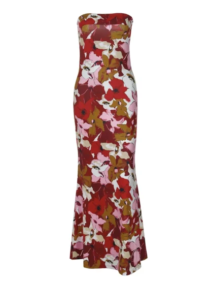 Strapless Maxi Floral Dress - Image 7