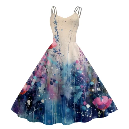 Sleeveless Printed Floral Dresses - Image 2